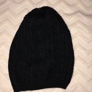 Black crochet beanie